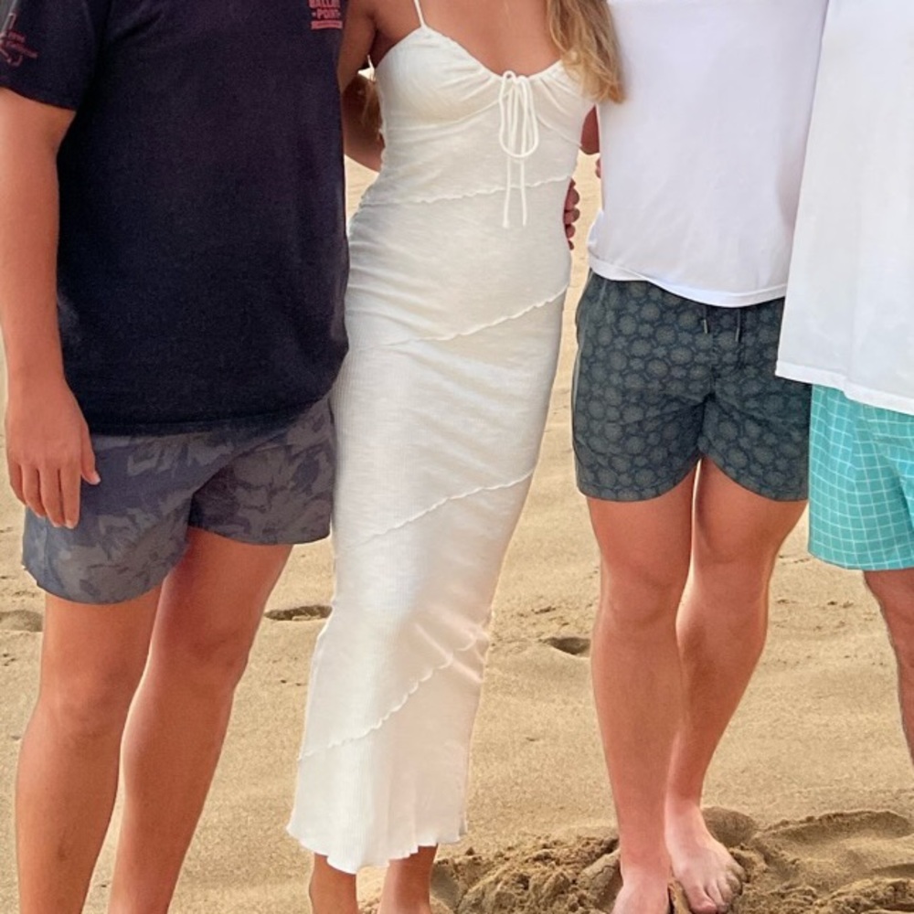 Princess Polly White Ribbed Maxi Dress